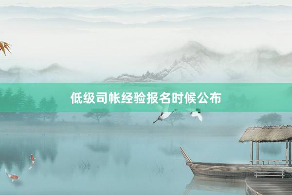 低级司帐经验报名时候公布