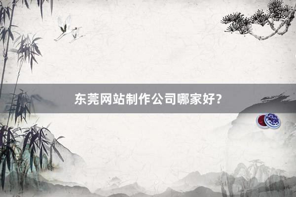 东莞网站制作公司哪家好？