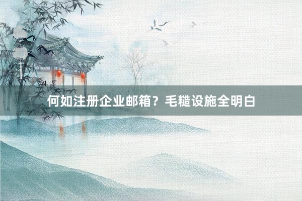 何如注册企业邮箱？毛糙设施全明白